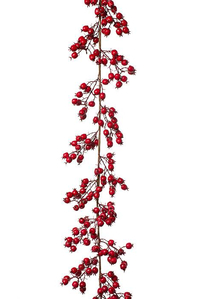 6FT HAWTHORNE GARLAND RED