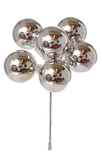 35MM GLOSS GLASS BALL ORNAMENT SILVER PKG/72