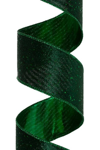 2.5" X 10 YDS  GLITTER LUSH VELVET DARK GREEN