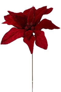 30" DISPLAY POINSETTIA STEM RED