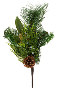 14" JUNIPER/CEDAR MIX PINE/BAYLEAF & CONES NATURAL