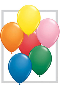 9" ROUND STANDARD LATEX BALLOON STANDARD ASSORT PKG/100