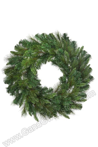 48" BELGIUM MIX WREATH W/150 CLEAR LIGHTS GREEN