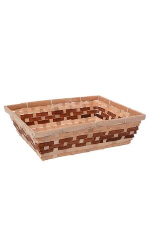 12" X 9.5" X 3.5" RECTANGULAR TWO TONE BAMBOO TRAY