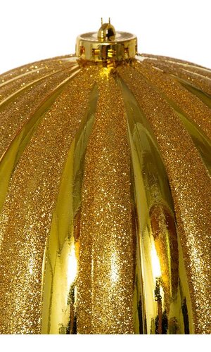 200MM SHINY PUMPKIN BALL W/GLITTER GOLD