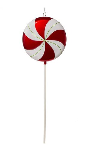 42" LOLLIPOP CANDY W/GLITTER RED/WHITE