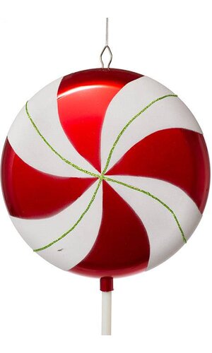 42" LOLLIPOP CANDY W/GLITTER RED/WHITE