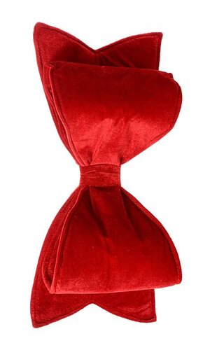 8.75" X 20" VELVET BOW ORNAMENT RED