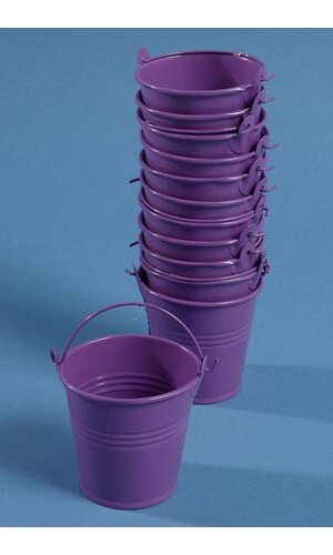 2.75" X 2.75" METAL BUCKET PURPLE PKG/12