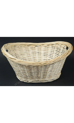 22" BLEACHED WILLOW LAUNDRY BASKET NATURAL