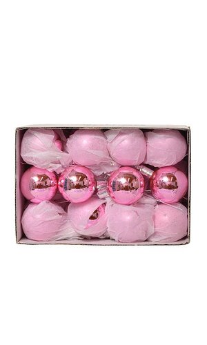 50mm Gloss Glass Ball Ornament Pink Pkg/24