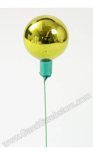 50MM GLOSS GLASS BALL ORNAMENT APPLE GREEN PKG/24