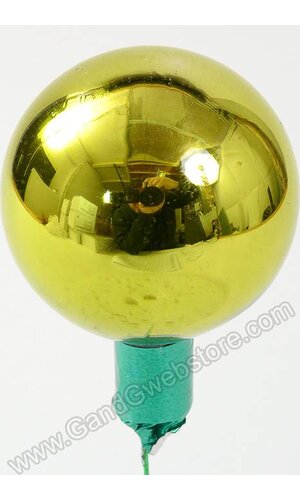 50MM GLOSS GLASS BALL ORNAMENT APPLE GREEN PKG/24