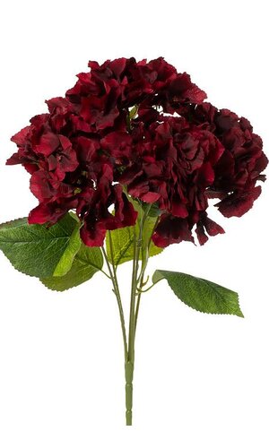 15" HYDRANGEA BUSH BURGUNDY