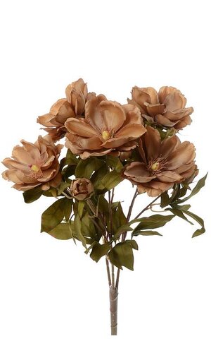 21" SILK MAGNOLIA BUSH LIGHT BROWN