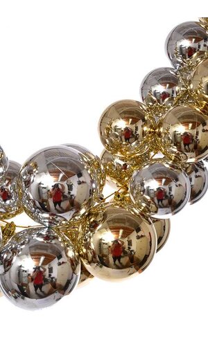 52" VP Mixed Ball Swag Garland Gold/Silver