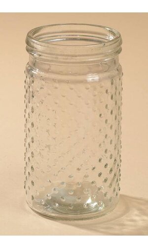 3.75" X 7" GLASS HOBNAIL JAR CLEAR