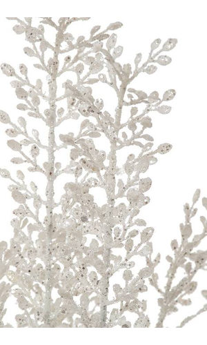 24" GLITTER/ SEQUIN ARTEMESIA BUSH WHITE