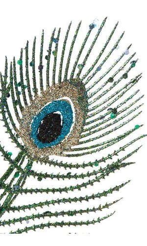 29"GLITTER PLASTIC PEACOCK FEATHER PEACOCK