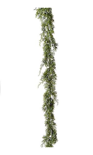 4FT PLASTIC.JUNIPER GARLAND W/BERRIES GREEN