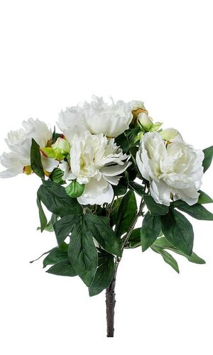 15" SILK PEONY BUSH CREAM