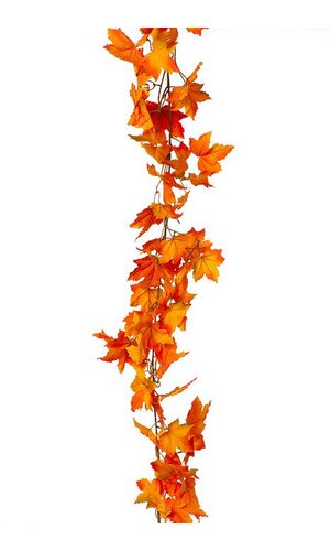 6 FT MAPLE LEAF GARLAND YELLOW/ORANGE