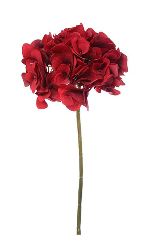 18.5" VELVET HYDRANGEA SPRAY RED