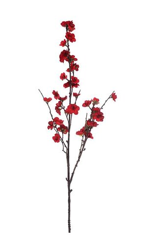 30" SILK VELVET PLUM BLOSSOM SPRAY RED