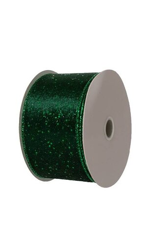 2.5" X 10 YDS  GLITTER LUSH VELVET DARK GREEN