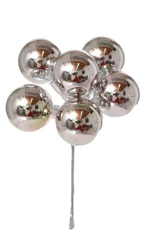 35MM GLOSS GLASS BALL ORNAMENT SILVER PKG/72