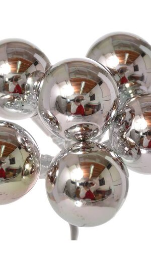 35MM GLOSS GLASS BALL ORNAMENT SILVER PKG/72