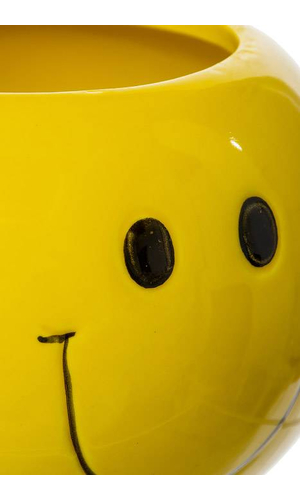 4.5" SMILEY FACE PLANTER YELLOW