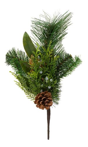 14" JUNIPER/CEDAR MIX PINE/BAYLEAF & CONES NATURAL