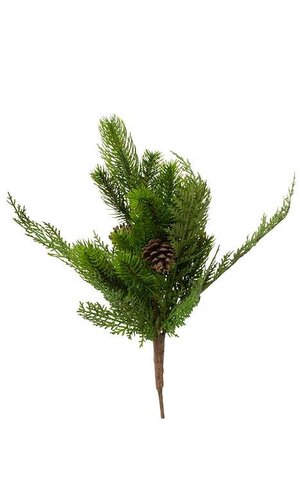 17" PINE/CONE CEDAR BUSH GREEN