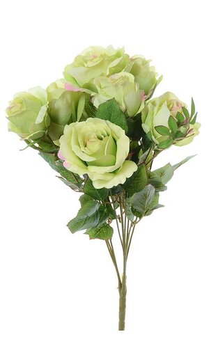 19" SILK ROSE BUD BUSH X10 GREEN