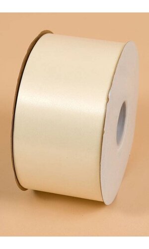 2.75" X 100YDS FLORA SATIN RIBBON EGGSHELL