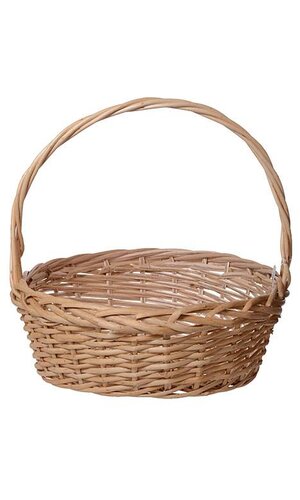 12" X 12" ROUND WILLOW BASKET W/HANDLE NATURAL