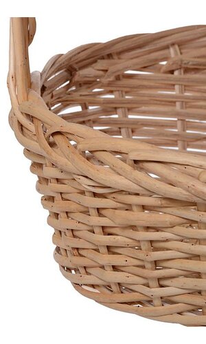 12" X 12" ROUND WILLOW BASKET W/HANDLE NATURAL