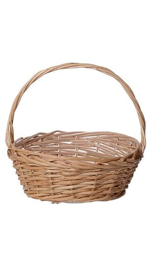 17" X 17.5" ROUND WILLOW BASKET W/HANDLE NATURAL