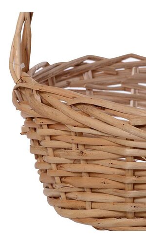 17" X 17.5" ROUND WILLOW BASKET W/HANDLE NATURAL