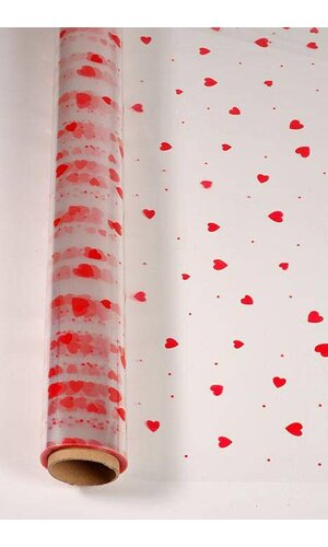 30" X 100' PRINTED KRYSPHANE RED HEARTS