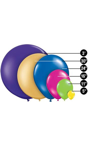 9" ROUND STANDARD LATEX BALLOON STANDARD ASSORT PKG/100