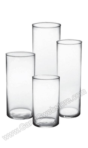 3.5" X 6" CYLINDER GLASS VASE CLEAR