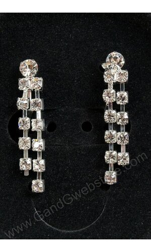 RHINESTONE CRYSTAL JEWELRY SET SILVER