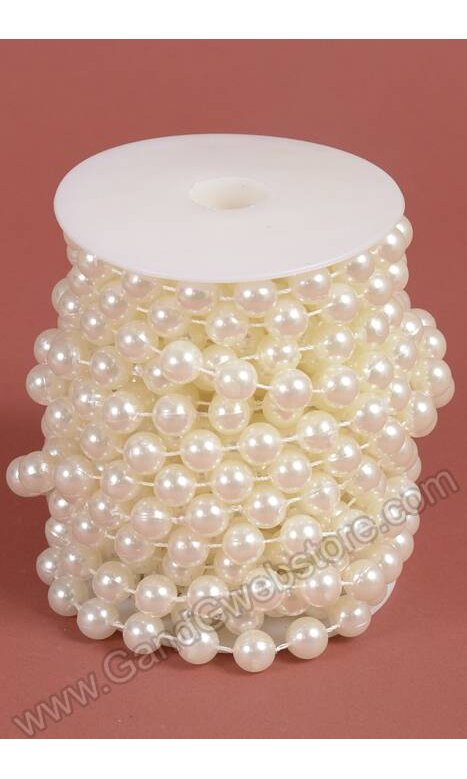 12mm X 10yds Pearl Garland White