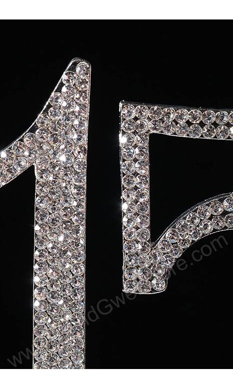 Wholesale 30 Pcs/Batch Silver Plated Number 15 Crystal Rhinestone Cake  Topper For 15th Birthday - AliExpress